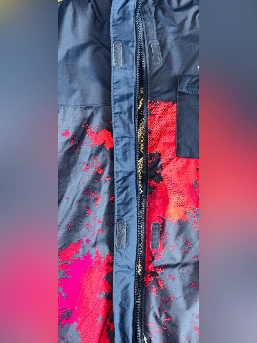 Columbia Navy Jacket with Bright Pink Print Hooded Shell | NWT * - Picture 16 of 16